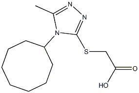 2-[(4-cyclooctyl-5-methyl-4H-1,2,4-triazol-3-yl)sulfanyl]acetic acid,,结构式