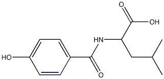 2-[(4-hydroxyphenyl)formamido]-4-methylpentanoic acid 化学構造式