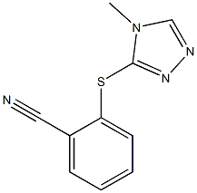 2-[(4-methyl-4H-1,2,4-triazol-3-yl)sulfanyl]benzonitrile,,结构式