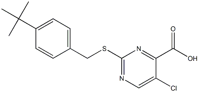 2-[(4-tert-butylbenzyl)thio]-5-chloropyrimidine-4-carboxylic acid 化学構造式