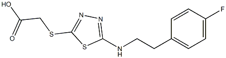 2-[(5-{[2-(4-fluorophenyl)ethyl]amino}-1,3,4-thiadiazol-2-yl)sulfanyl]acetic acid Structure