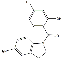 2-[(5-amino-2,3-dihydro-1H-indol-1-yl)carbonyl]-5-chlorophenol 化学構造式