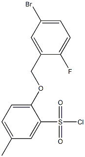 2-[(5-bromo-2-fluorophenyl)methoxy]-5-methylbenzene-1-sulfonyl chloride,,结构式