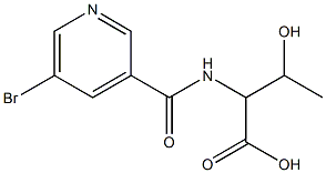 2-[(5-bromopyridin-3-yl)formamido]-3-hydroxybutanoic acid 化学構造式