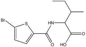 2-[(5-bromothiophen-2-yl)formamido]-3-methylpentanoic acid Struktur