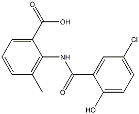 2-[(5-chloro-2-hydroxybenzene)amido]-3-methylbenzoic acid,,结构式
