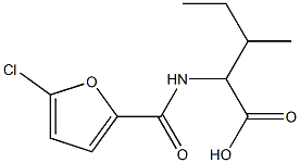 2-[(5-chlorofuran-2-yl)formamido]-3-methylpentanoic acid Struktur