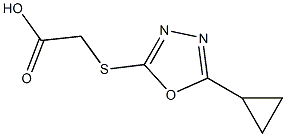 2-[(5-cyclopropyl-1,3,4-oxadiazol-2-yl)sulfanyl]acetic acid Struktur