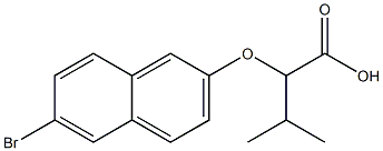 2-[(6-bromonaphthalen-2-yl)oxy]-3-methylbutanoic acid 化学構造式