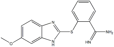 2-[(6-methoxy-1H-1,3-benzodiazol-2-yl)sulfanyl]benzene-1-carboximidamide Struktur