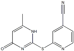 2-[(6-methyl-4-oxo-1,4-dihydropyrimidin-2-yl)sulfanyl]pyridine-4-carbonitrile,,结构式