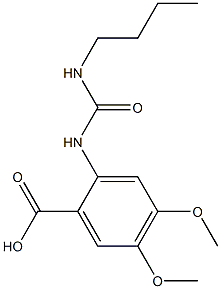 2-[(butylcarbamoyl)amino]-4,5-dimethoxybenzoic acid,,结构式