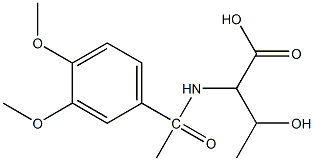 2-[1-(3,4-dimethoxyphenyl)acetamido]-3-hydroxybutanoic acid 结构式