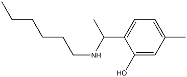 2-[1-(hexylamino)ethyl]-5-methylphenol Struktur