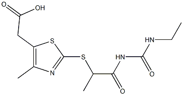 2-[2-({1-[(ethylcarbamoyl)amino]-1-oxopropan-2-yl}sulfanyl)-4-methyl-1,3-thiazol-5-yl]acetic acid|