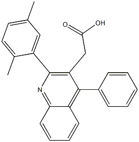 2-[2-(2,5-dimethylphenyl)-4-phenylquinolin-3-yl]acetic acid 结构式