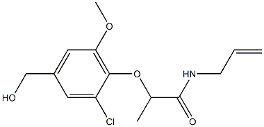 2-[2-chloro-4-(hydroxymethyl)-6-methoxyphenoxy]-N-(prop-2-en-1-yl)propanamide 结构式