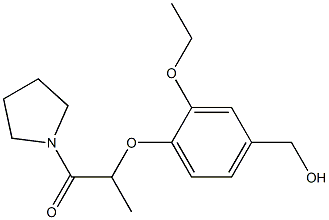 2-[2-ethoxy-4-(hydroxymethyl)phenoxy]-1-(pyrrolidin-1-yl)propan-1-one Struktur