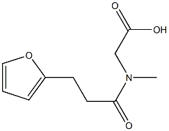 2-[3-(furan-2-yl)-N-methylpropanamido]acetic acid 化学構造式