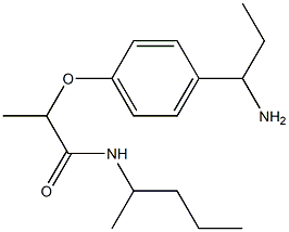 2-[4-(1-aminopropyl)phenoxy]-N-(pentan-2-yl)propanamide 化学構造式