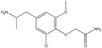 2-[4-(2-aminopropyl)-2-chloro-6-methoxyphenoxy]acetamide Struktur