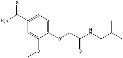 2-[4-(aminocarbonothioyl)-2-methoxyphenoxy]-N-isobutylacetamide Struktur