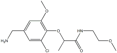 2-[4-(aminomethyl)-2-chloro-6-methoxyphenoxy]-N-(2-methoxyethyl)propanamide,,结构式
