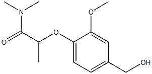 2-[4-(hydroxymethyl)-2-methoxyphenoxy]-N,N-dimethylpropanamide 结构式