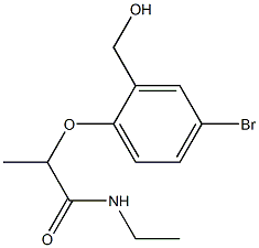 2-[4-bromo-2-(hydroxymethyl)phenoxy]-N-ethylpropanamide Struktur