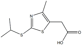 2-[4-methyl-2-(propan-2-ylsulfanyl)-1,3-thiazol-5-yl]acetic acid,,结构式