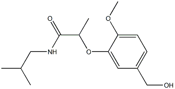 2-[5-(hydroxymethyl)-2-methoxyphenoxy]-N-(2-methylpropyl)propanamide Struktur