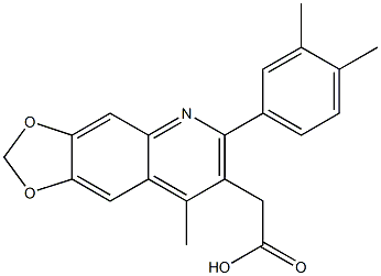 2-[6-(3,4-dimethylphenyl)-8-methyl-2H-[1,3]dioxolo[4,5-g]quinolin-7-yl]acetic acid|