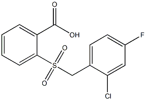 2-{[(2-chloro-4-fluorophenyl)methane]sulfonyl}benzoic acid 化学構造式
