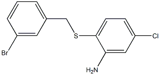 2-{[(3-bromophenyl)methyl]sulfanyl}-5-chloroaniline Struktur