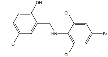 2-{[(4-bromo-2,6-dichlorophenyl)amino]methyl}-4-methoxyphenol 化学構造式