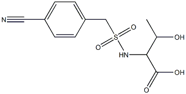 2-{[(4-cyanophenyl)methane]sulfonamido}-3-hydroxybutanoic acid,,结构式