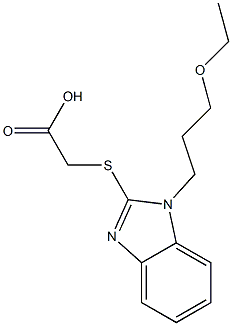 2-{[1-(3-ethoxypropyl)-1H-1,3-benzodiazol-2-yl]sulfanyl}acetic acid Structure