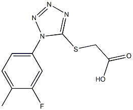 2-{[1-(3-fluoro-4-methylphenyl)-1H-1,2,3,4-tetrazol-5-yl]sulfanyl}acetic acid Structure