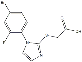 2-{[1-(4-bromo-2-fluorophenyl)-1H-imidazol-2-yl]sulfanyl}acetic acid Struktur