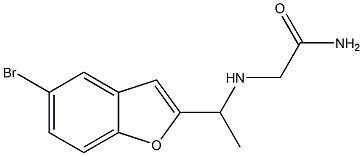 2-{[1-(5-bromo-1-benzofuran-2-yl)ethyl]amino}acetamide Struktur