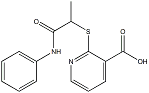 2-{[1-(phenylcarbamoyl)ethyl]sulfanyl}pyridine-3-carboxylic acid 化学構造式
