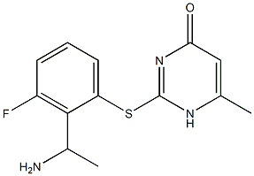 2-{[2-(1-aminoethyl)-3-fluorophenyl]sulfanyl}-6-methyl-1,4-dihydropyrimidin-4-one,,结构式