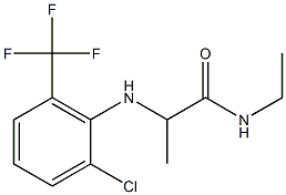 2-{[2-chloro-6-(trifluoromethyl)phenyl]amino}-N-ethylpropanamide Struktur