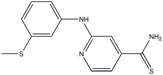 2-{[3-(methylsulfanyl)phenyl]amino}pyridine-4-carbothioamide,,结构式