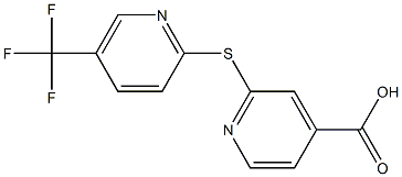 2-{[5-(trifluoromethyl)pyridin-2-yl]sulfanyl}pyridine-4-carboxylic acid,,结构式