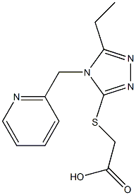 2-{[5-ethyl-4-(pyridin-2-ylmethyl)-4H-1,2,4-triazol-3-yl]sulfanyl}acetic acid Struktur
