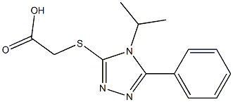 2-{[5-phenyl-4-(propan-2-yl)-4H-1,2,4-triazol-3-yl]sulfanyl}acetic acid,,结构式