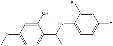 2-{1-[(2-bromo-4-fluorophenyl)amino]ethyl}-5-methoxyphenol Structure