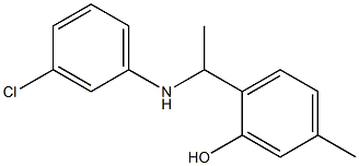 2-{1-[(3-chlorophenyl)amino]ethyl}-5-methylphenol,,结构式