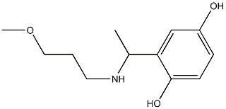 2-{1-[(3-methoxypropyl)amino]ethyl}benzene-1,4-diol Struktur